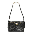 Chanel Shiny Crumpled Quilted Mini Chanel 25 Handbag Black