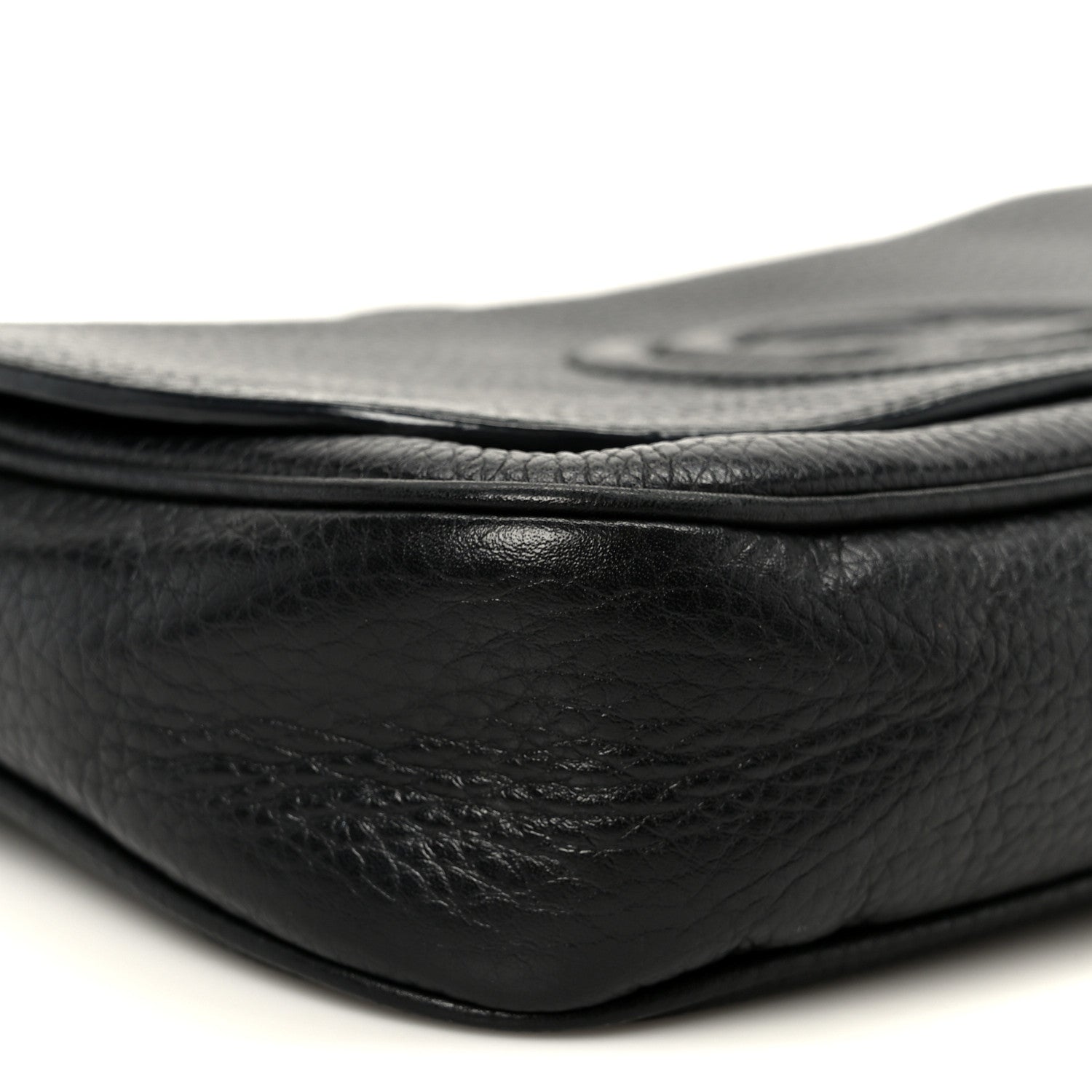 Gucci Pebbled Calfskin Medium Soho Flap Crossbody Black