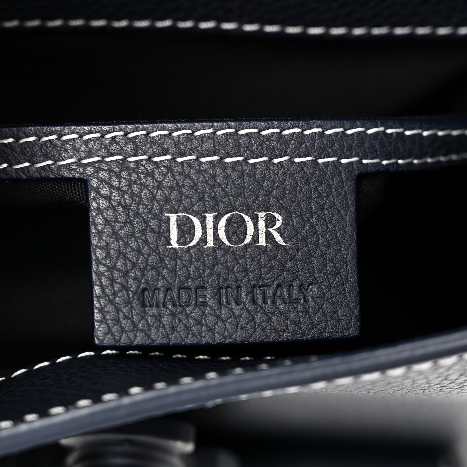 Christian Dior Grained Calfskin Mini Gallop Sling Bag Navy Blue