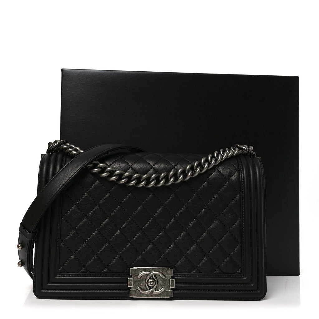 Chanel Calfskin Quilted New Medium Boy Flap Black
