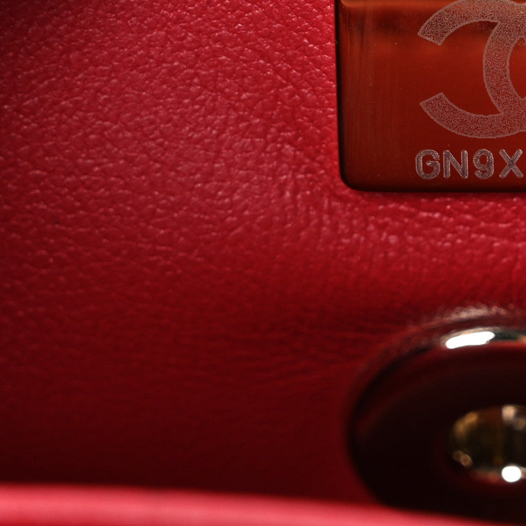 Chanel Caviar Quilted Extra Mini Coco Handle Flap Red