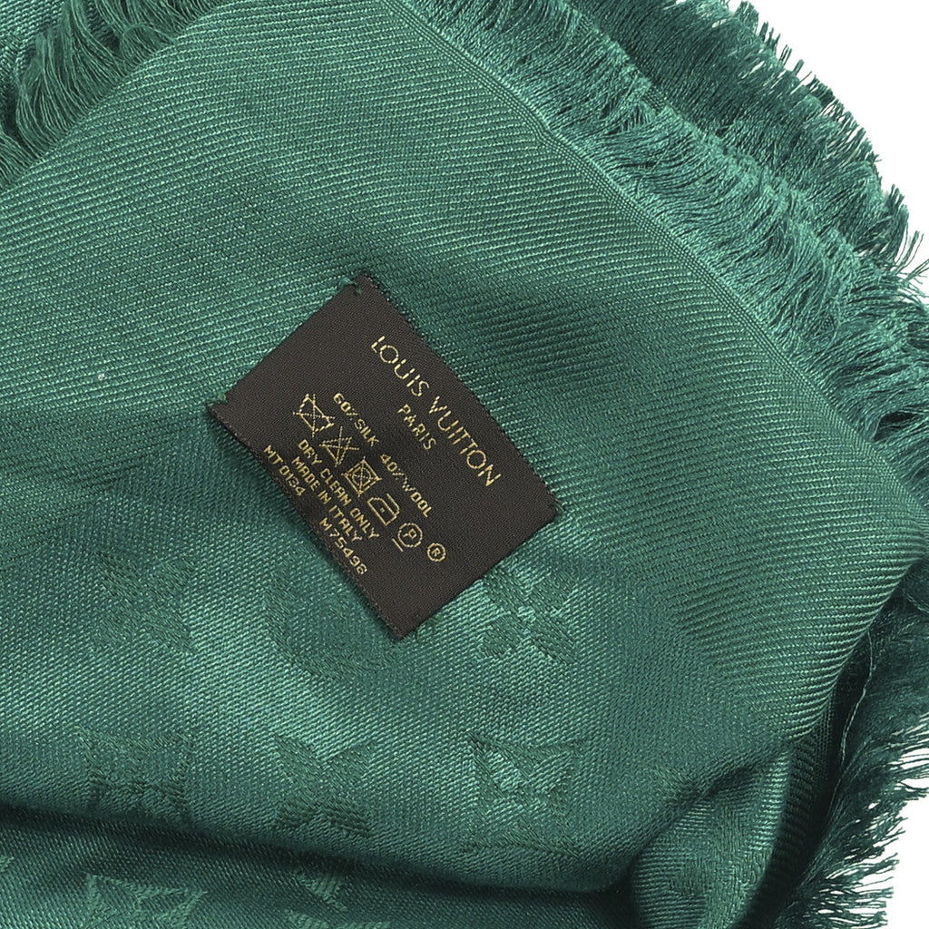 Louis Vuitton Silk Wool Monogram Shawl Green