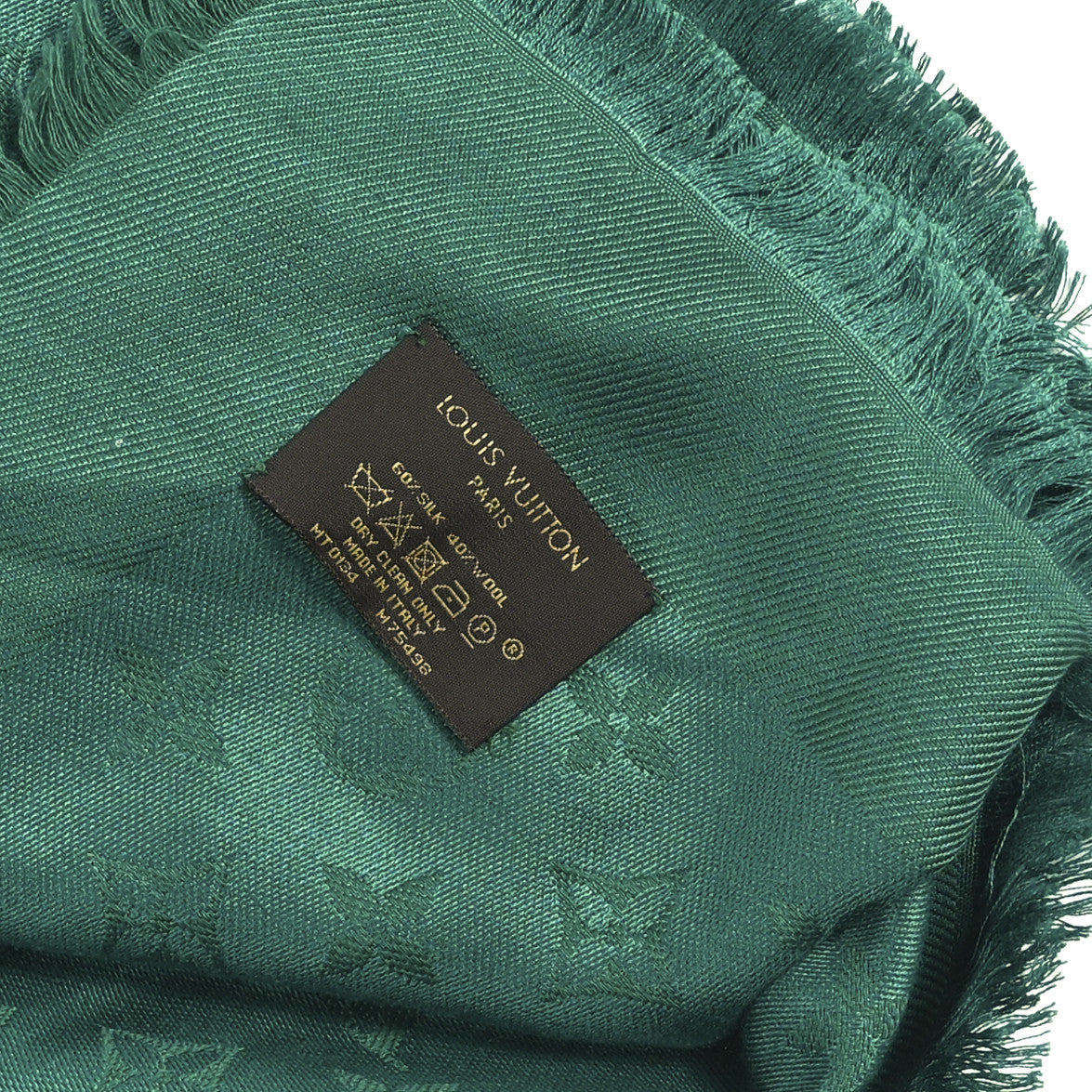 Louis Vuitton Silk Wool Monogram Shawl Green