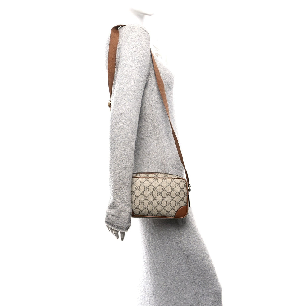 Gucci GG Supreme Monogram Mini Camera Bag Beige Ebony Old Sundial