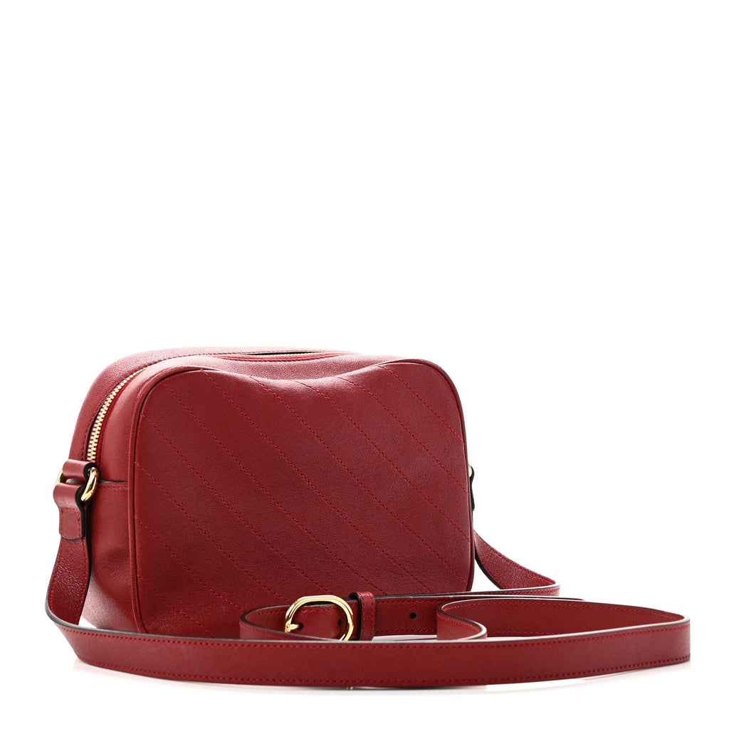 Gucci Sakai Be Green Calfskin Diagonal Stitched Small Blondie Shoulder Bag Rosso