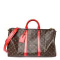 Louis Vuitton Calfskin Monogram Keepall Bandouliere 50 Coquelicot