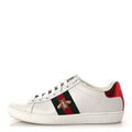Gucci Calfskin Ayers Bee Embroidered Womens Ace Sneakers 35 White Green