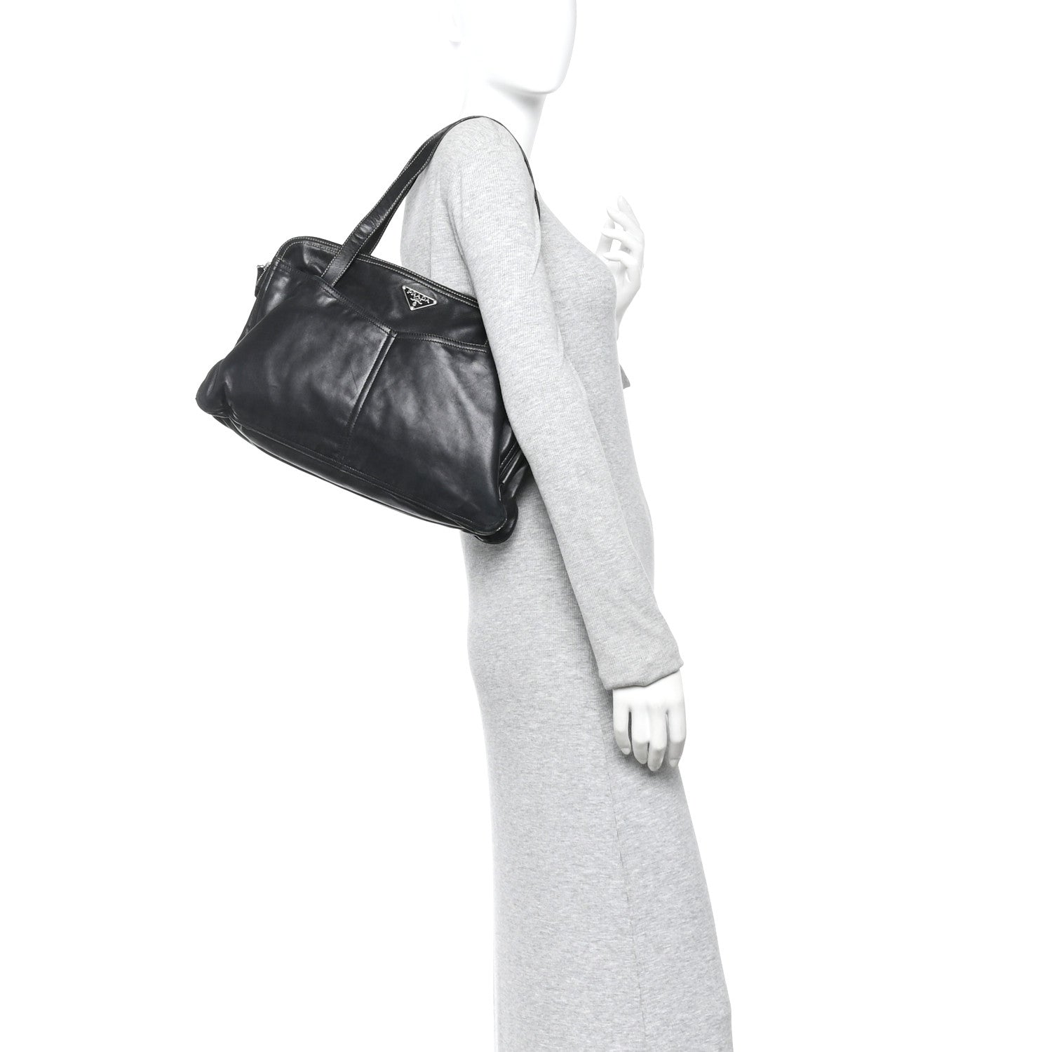 Prada Nappa Pocket Satchel Black