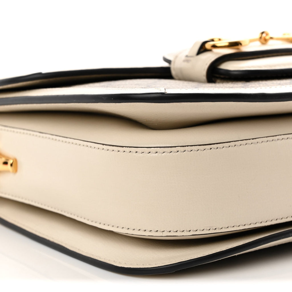 Gucci GG Supreme Monogram Horsebit 1955 Shoulder Bag Beige Mystic White