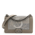 Chanel Iridescent Calfskin Quilted Strass Medium Paris Dallas Boy Flap Dark Khaki