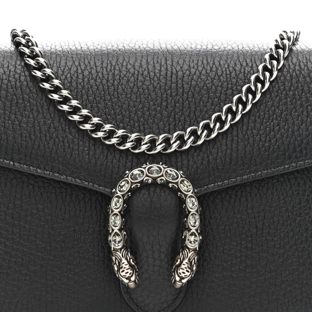 Gucci Calfskin Mini Dionysus Chain Wallet Black