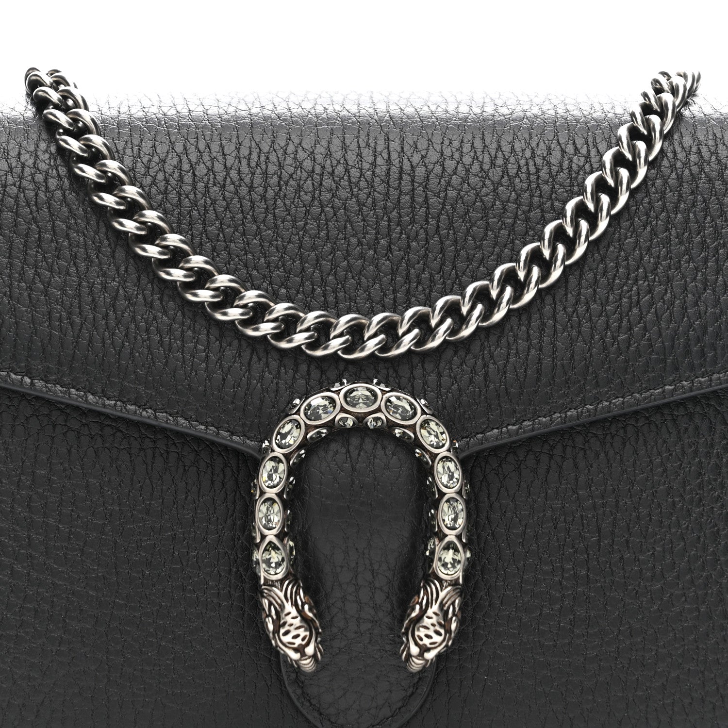 Gucci Calfskin Mini Dionysus Chain Wallet Black