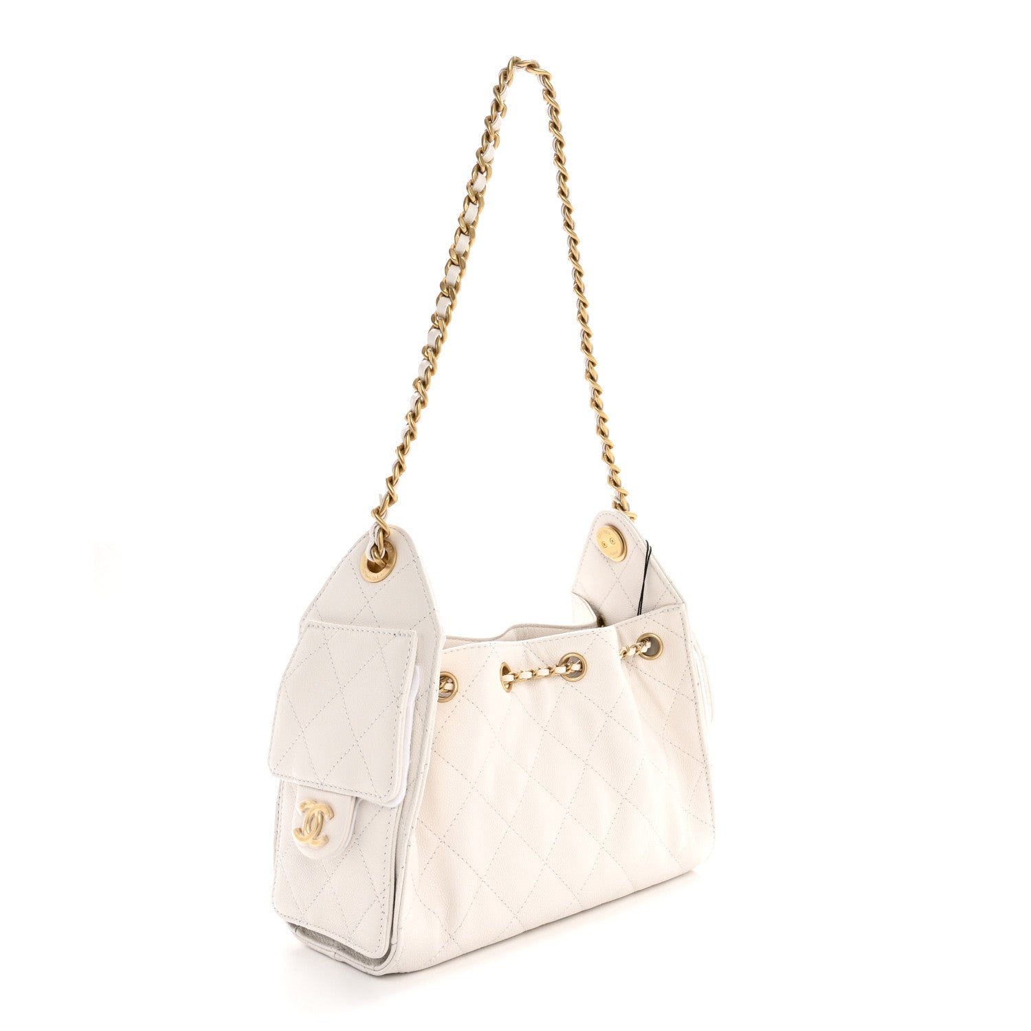 Chanel Caviar Quilted Mini Chanel 25 Handbag White
