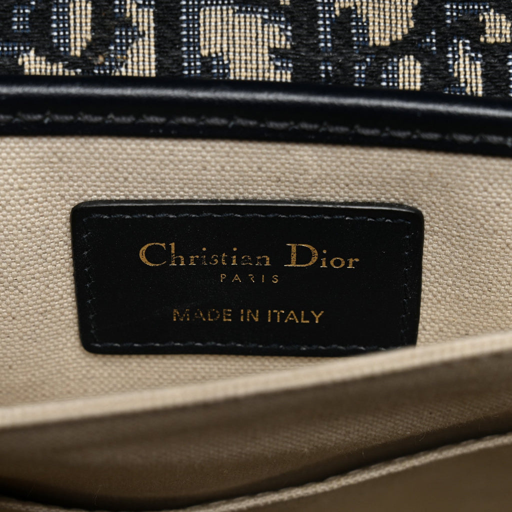 Christian Dior Oblique Square DiorAddict Flap Navy Blue
