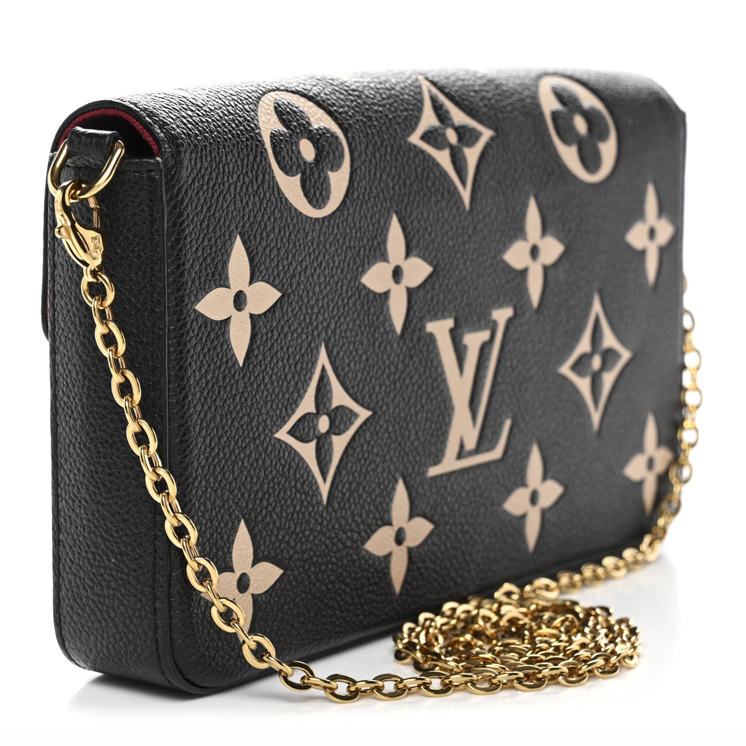 Louis Vuitton Empreinte Monogram Giant Felicie Pochette Black Beige