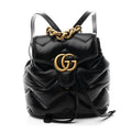 Gucci Nappa Chevron Matelasse GG Marmont Backpack Black