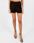 Chanel Black Mesh Mini Shorts with Logo Button Detail Size FR 38 (UK 10)