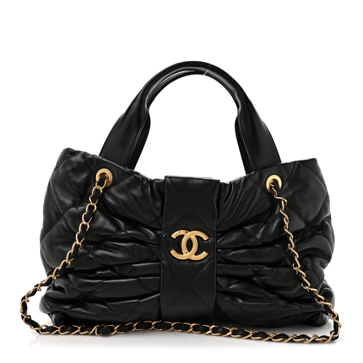Chanel Lambskin Quilted Bow Bag Black