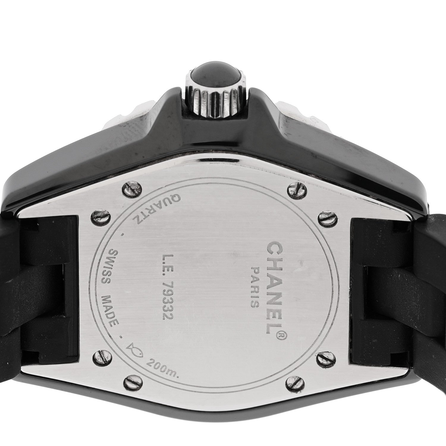 Chanel Stainless Steel Matte Ceramic 33mm J12 Quartz Watch Black