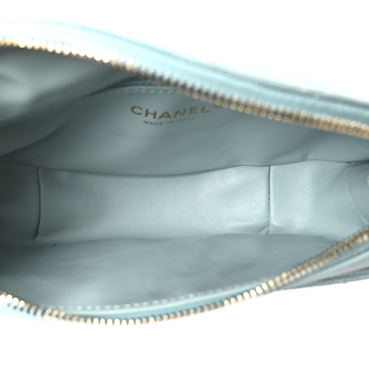 Chanel Caviar Quilted Filigree Waist Bag Light Blue