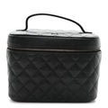 Caviar Quilted Large Vanity Pouch Black
