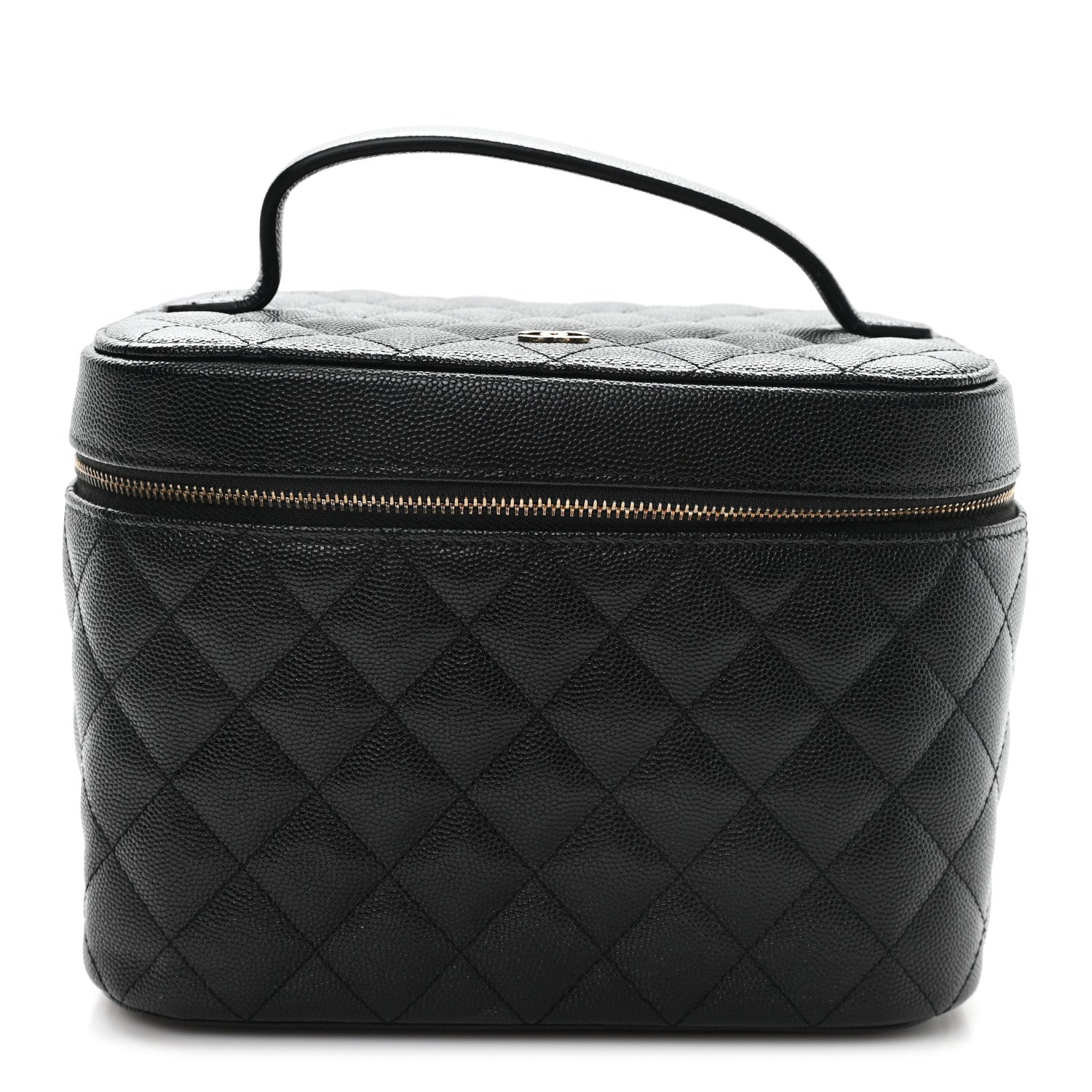 Caviar Quilted Large Vanity Pouch Black