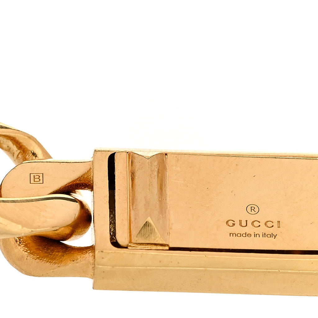 Gucci Metal Logo Curb Chain Bracelet Gold