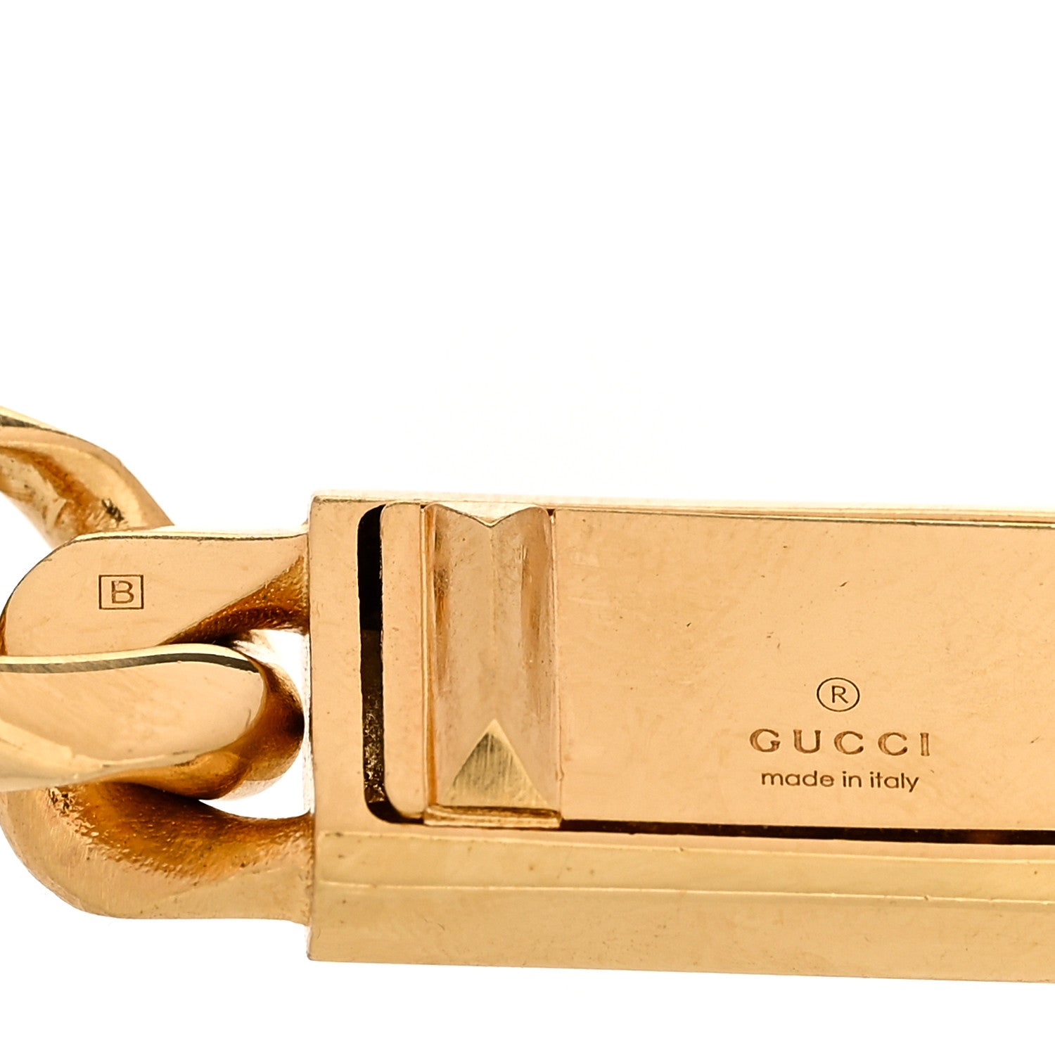Gucci Metal Logo Curb Chain Bracelet Gold