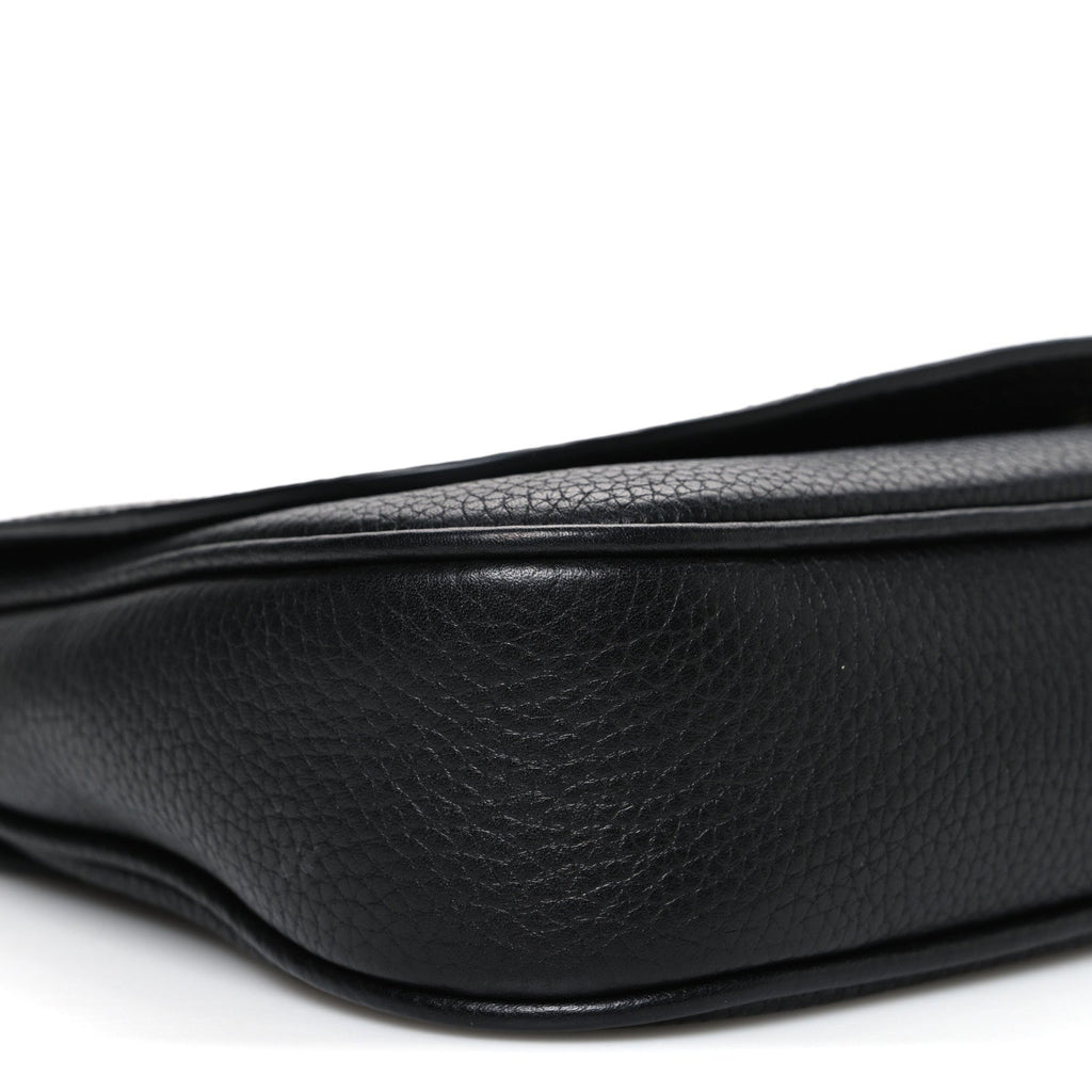 Gucci Pebbled Calfskin Medium Soho Flap Crossbody Black