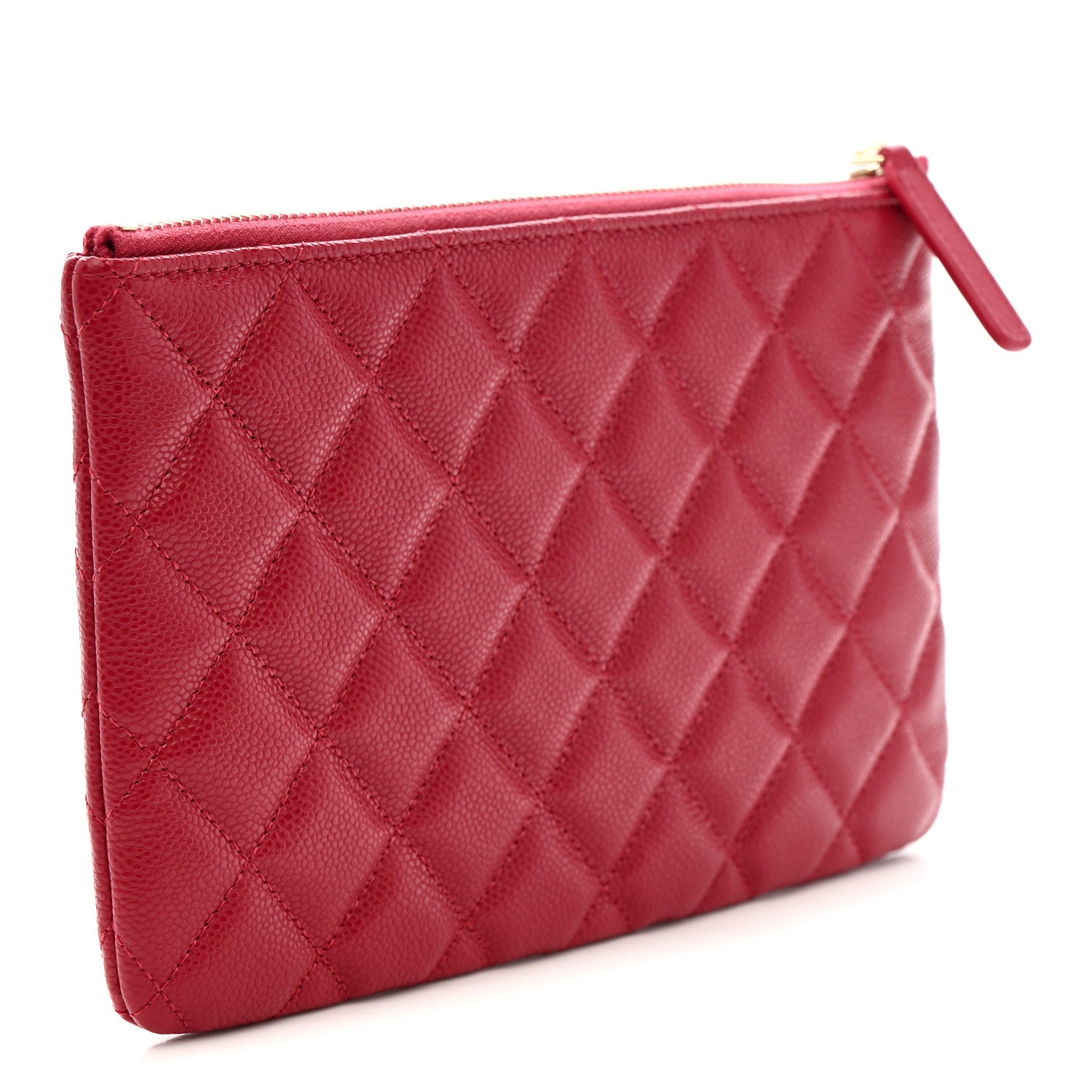 Caviar Quilted Small Zipped Pouch Pink