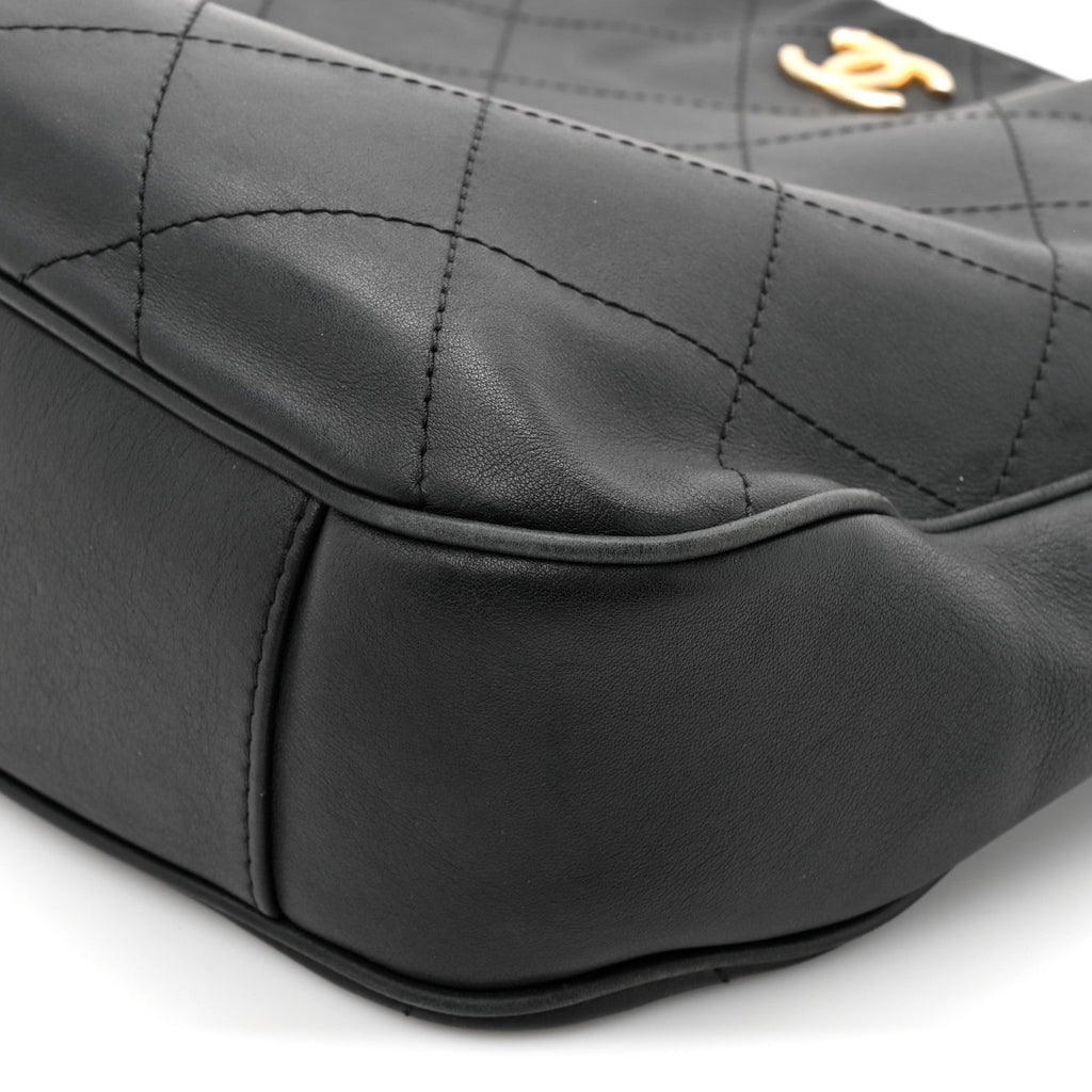 Chanel Calfskin Stitched Hobo Black