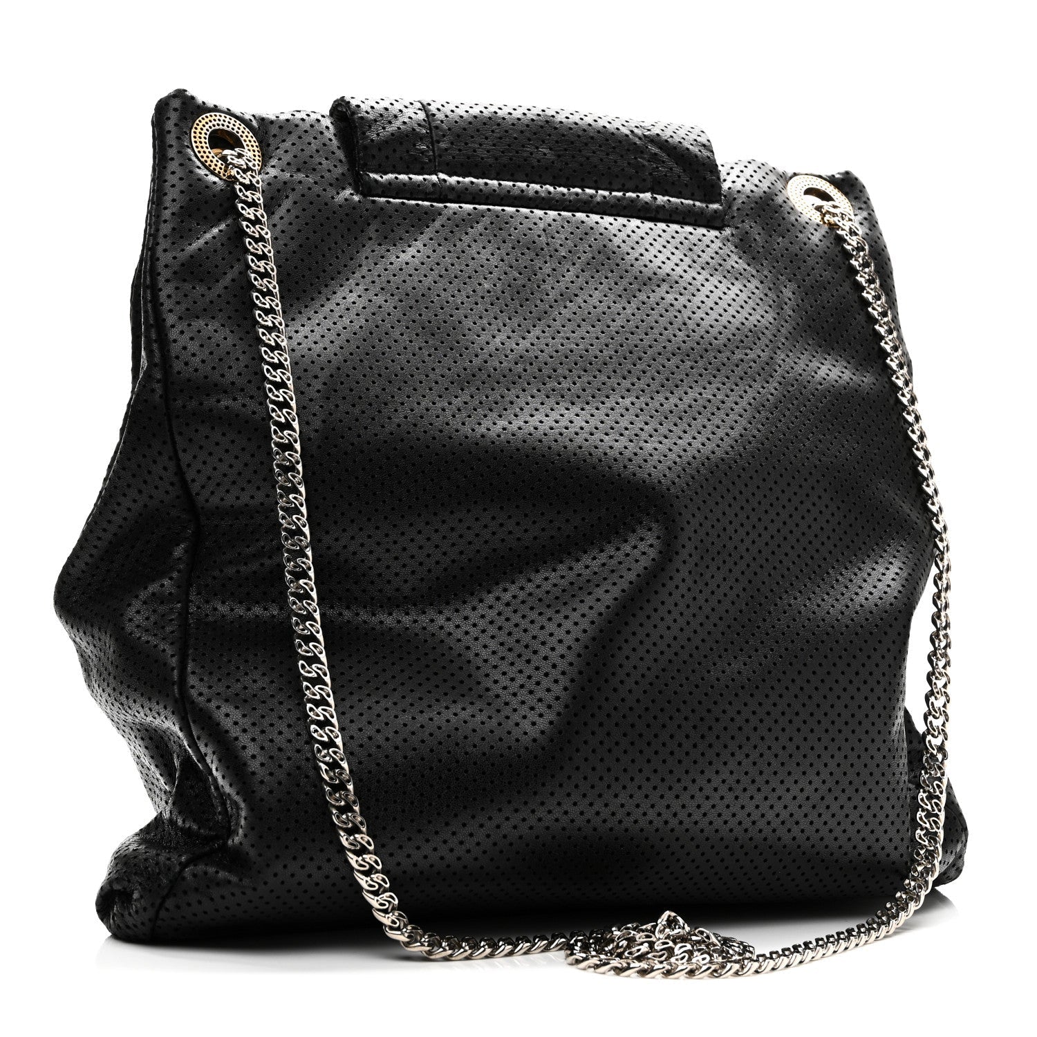 Chanel Calfskin Perforated Drill Tote Bag Black