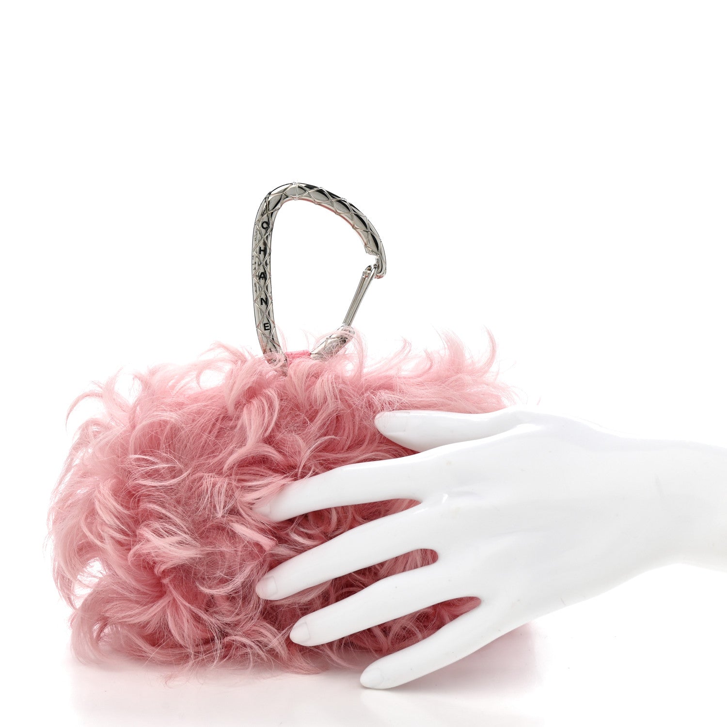 Chanel Shearling Lambskin CC Hook Card Holder Pink
