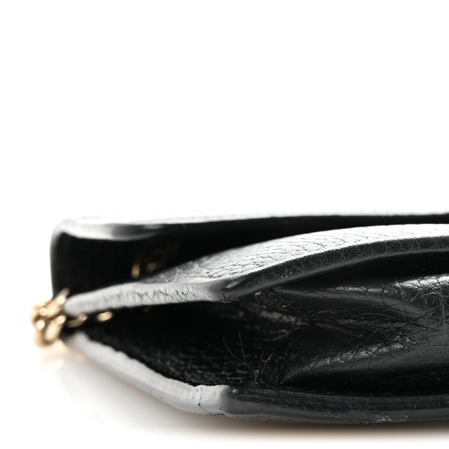 Gucci Dollar Calfskin Interlocking G Chain Wallet Black