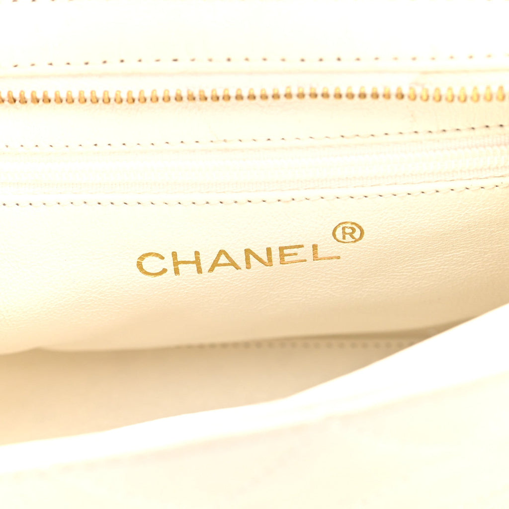 Chanel Lambskin Quilted Shoulder Bag White