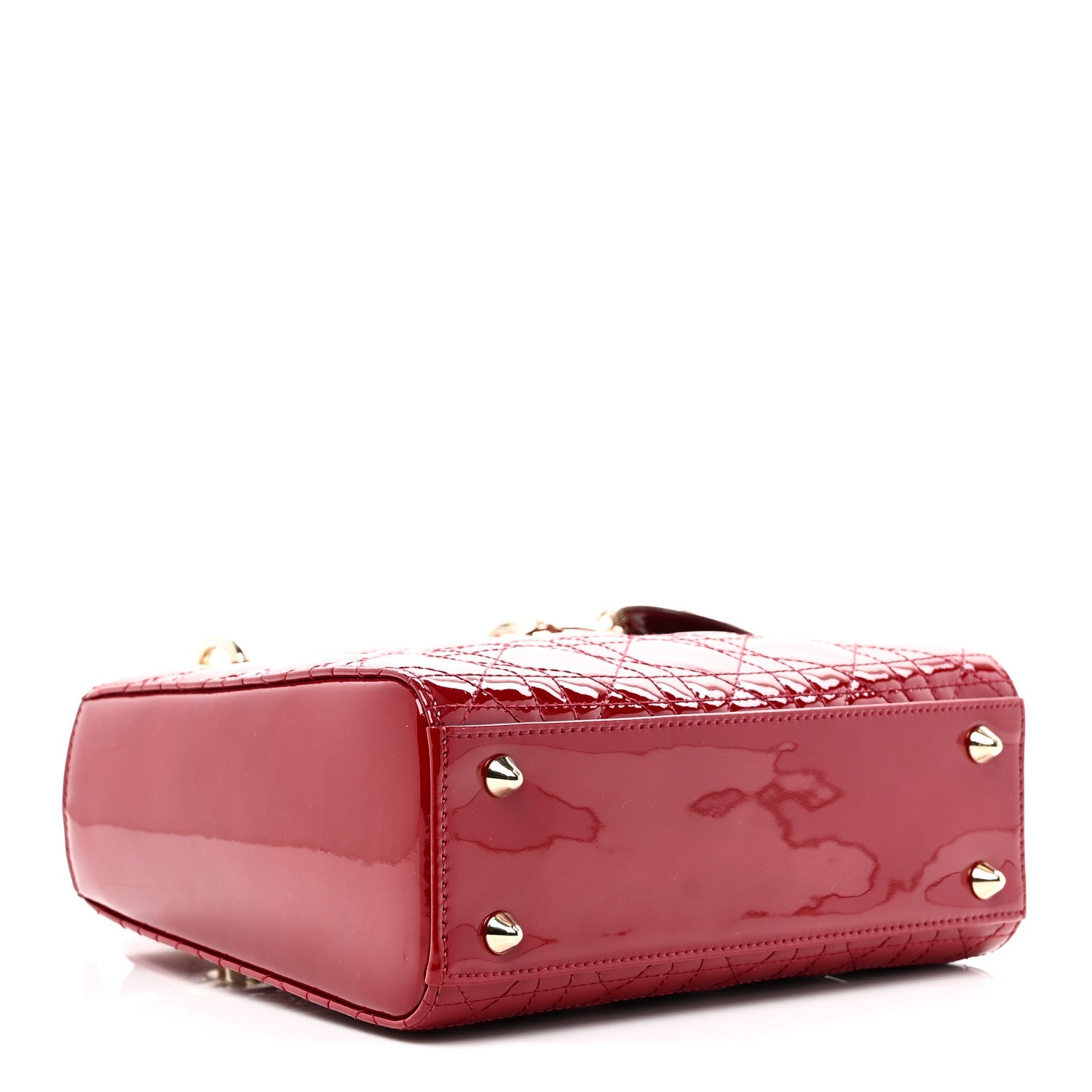 Christian Dior Patent Cannage Small Lady Dior Cherry Red