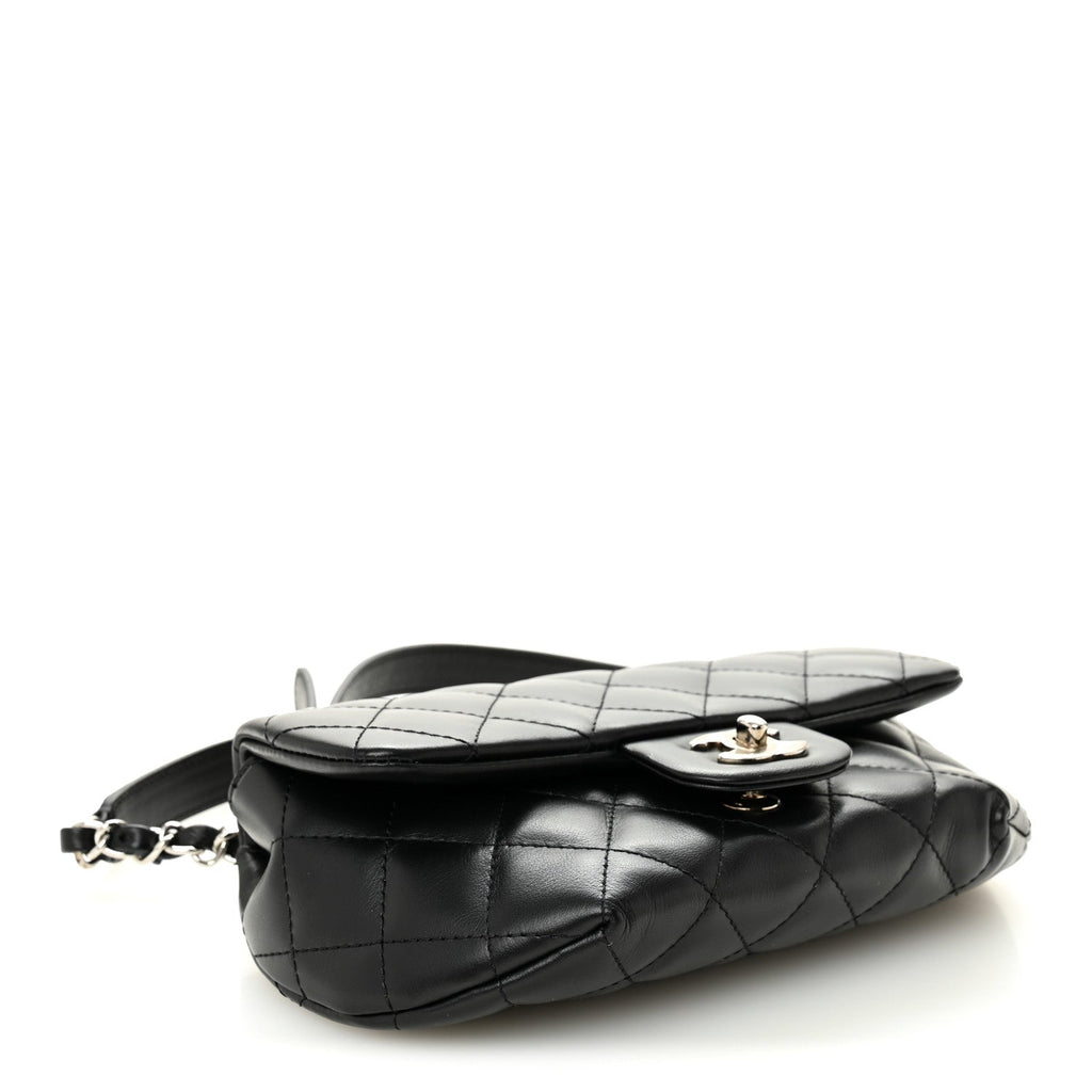 Chanel Calfskin Quilted CC Uniform Flap Belt Bag Black