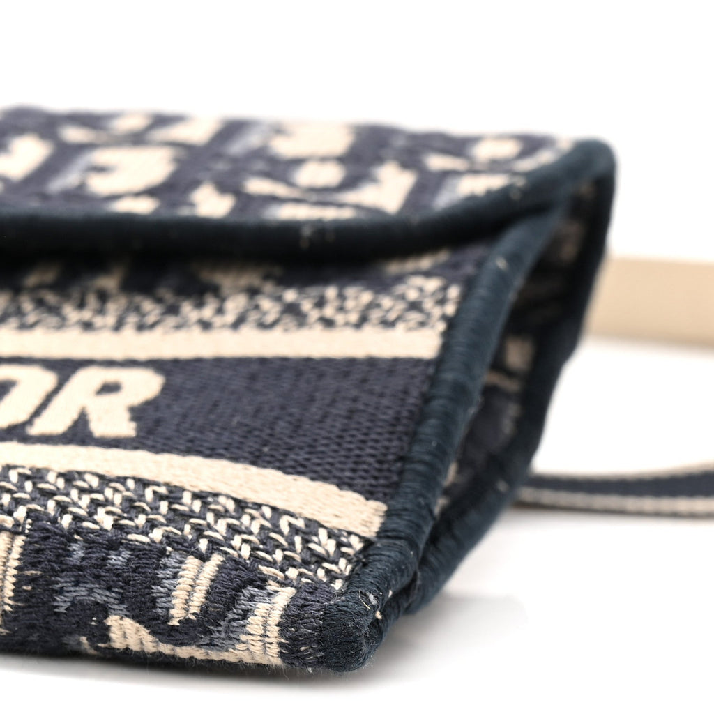 Christian Dior Oblique Slim Saddle Pouch Blue