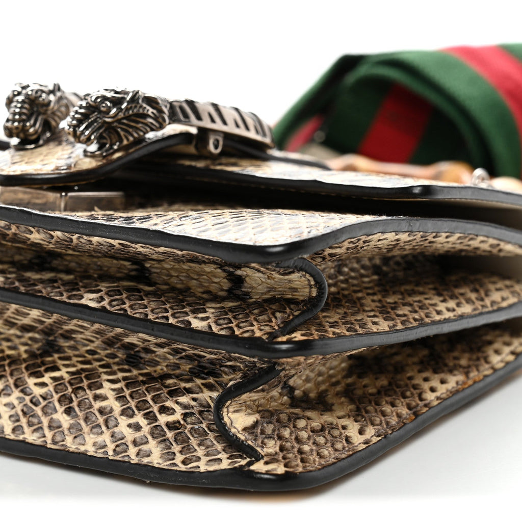 Gucci Snakeskin Bamboo Web Mini Dionysus Top Handle Bag