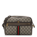 Gucci GG Supreme Monogram Web Small Ophidia Shoulder Bag Brown