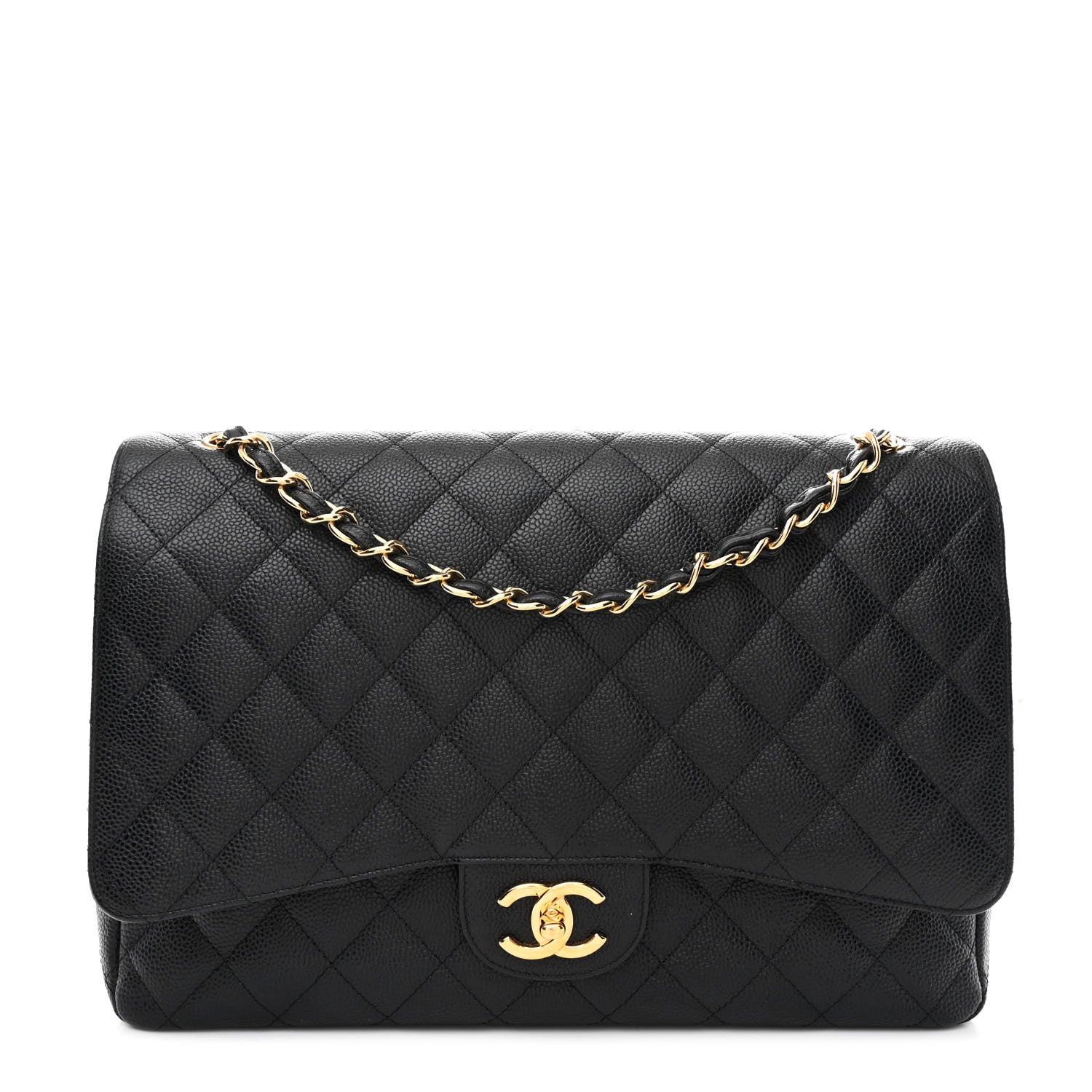 Chanel Caviar Quilted Maxi Double Flap Black