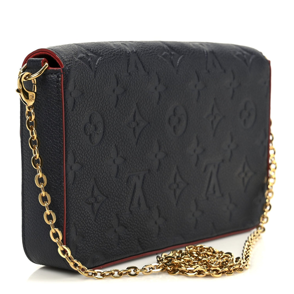 Louis Vuitton Empreinte Pochette Felicie Chain Wallet Marine Rouge
