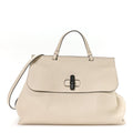 Gucci Cellarius Calfskin Large Bamboo Daily Top Handle Bag Mystic White