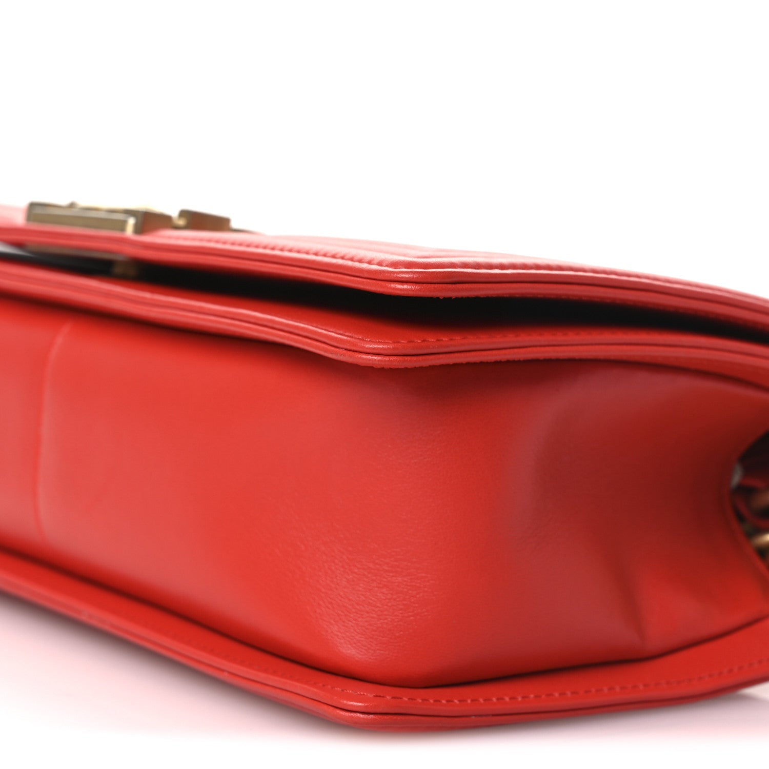 Chanel Calfskin Chevron Quilted Medium Boy Flap Red
