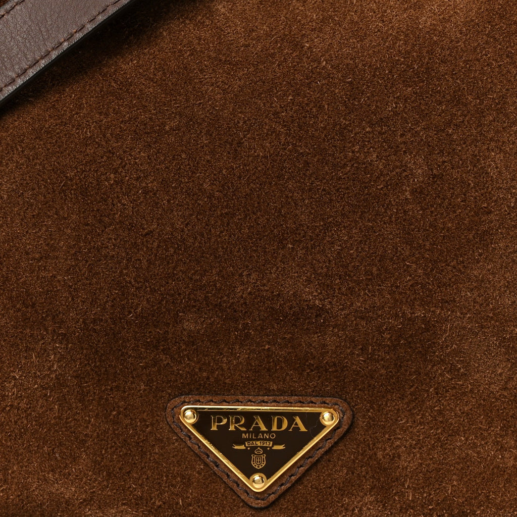 Prada Camoscio Darling Shoulder Bag Cocoa Brown