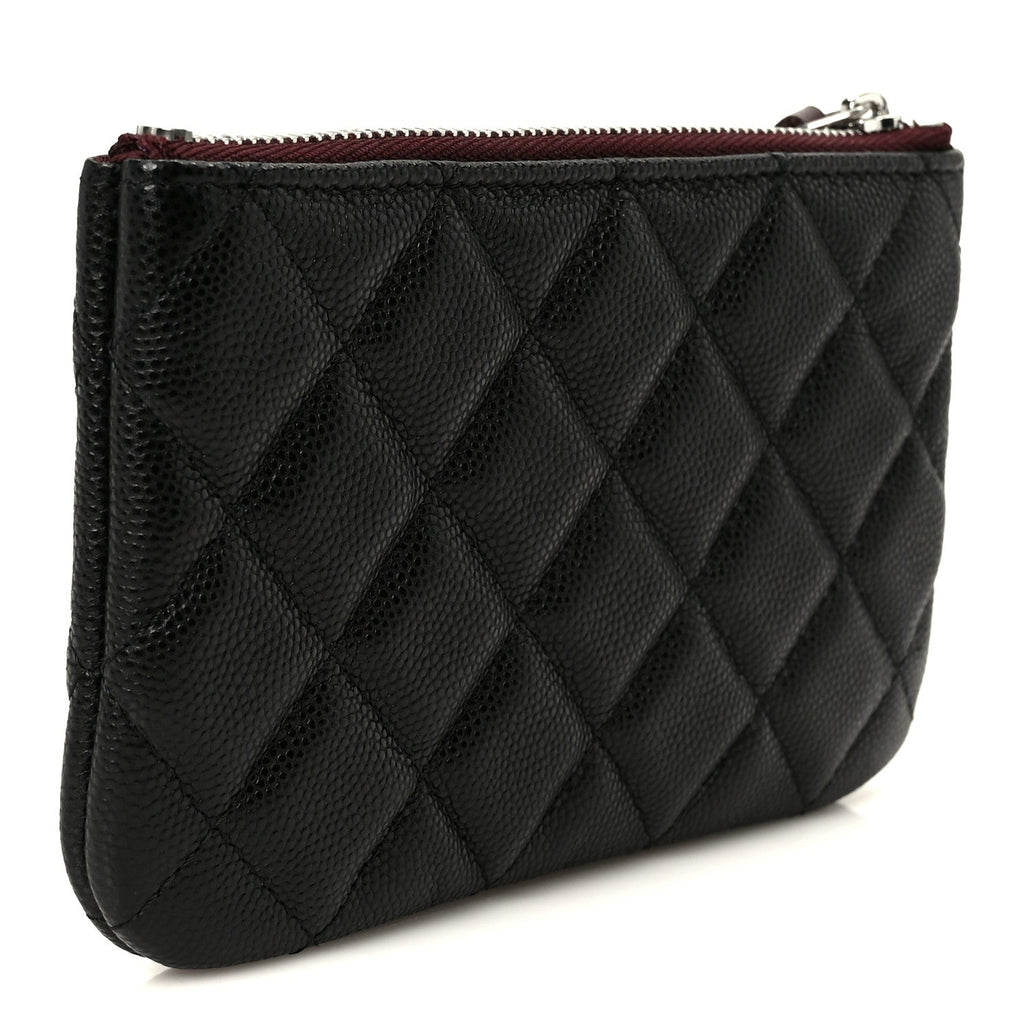 Caviar Quilted Small Cosmetic Case Black