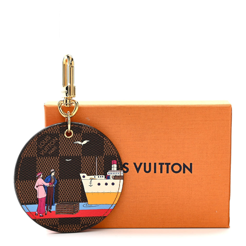 Louis Vuitton Damier Ebene 2016 Christmas Animation Bag Charm Key Ring