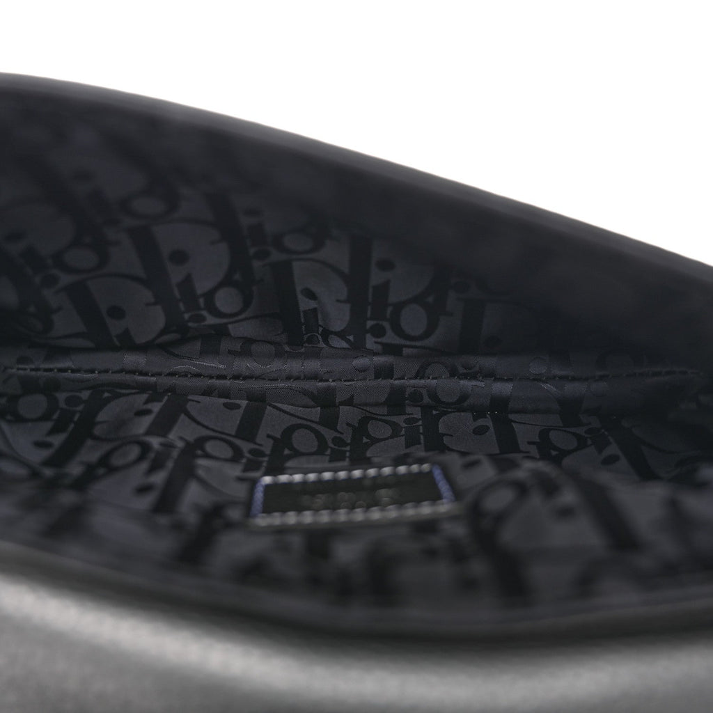 Christian Dior X KAWS Grained Calfskin Saddle Pouch Black