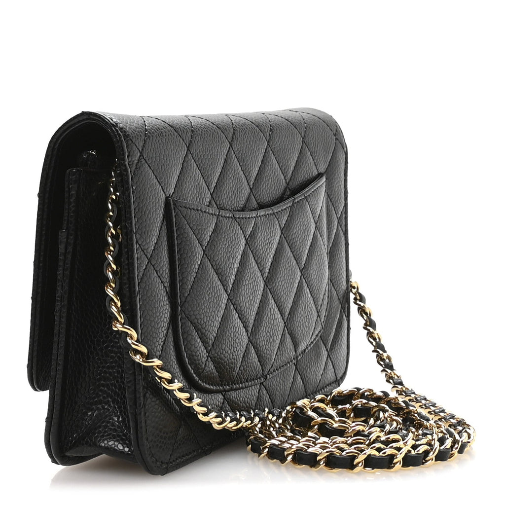 Chanel Caviar Quilted Wallet on Chain WOC Black
