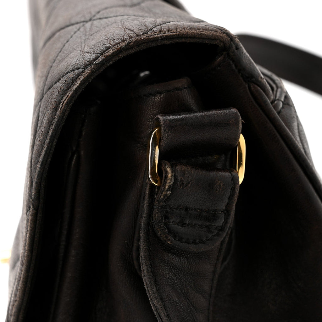 Chanel Lambskin Quilted Flap Shoulder Bag Black